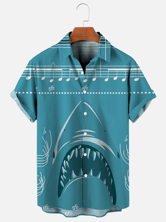 Musical Shark Hawaii Men's Short Sleeve Shirt