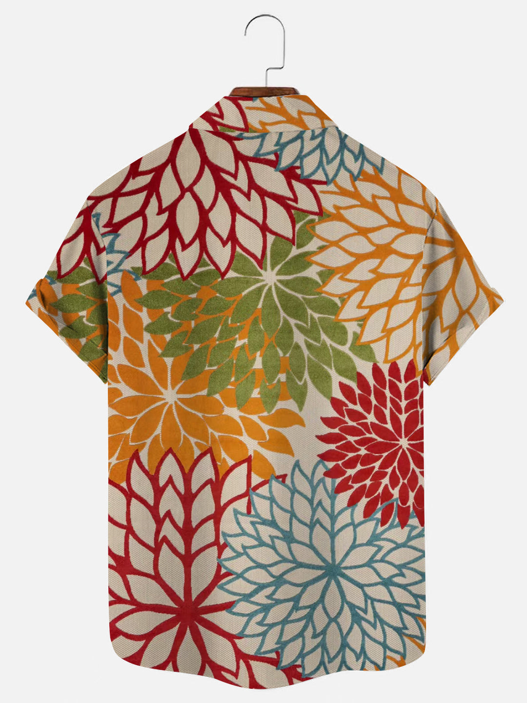 Men's Floral Print Hawaiian Casual Breathable Short Sleeve Shirt