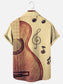 Music element fashion print men's short-sleeved shirt