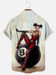 Men's Devil Girl Classic Black Eight Billiards Retro Print Casual Short Sleeve Shirt