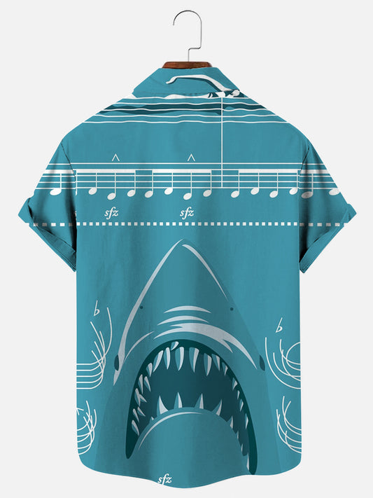 Musical Shark Hawaii Men's Short Sleeve Shirt