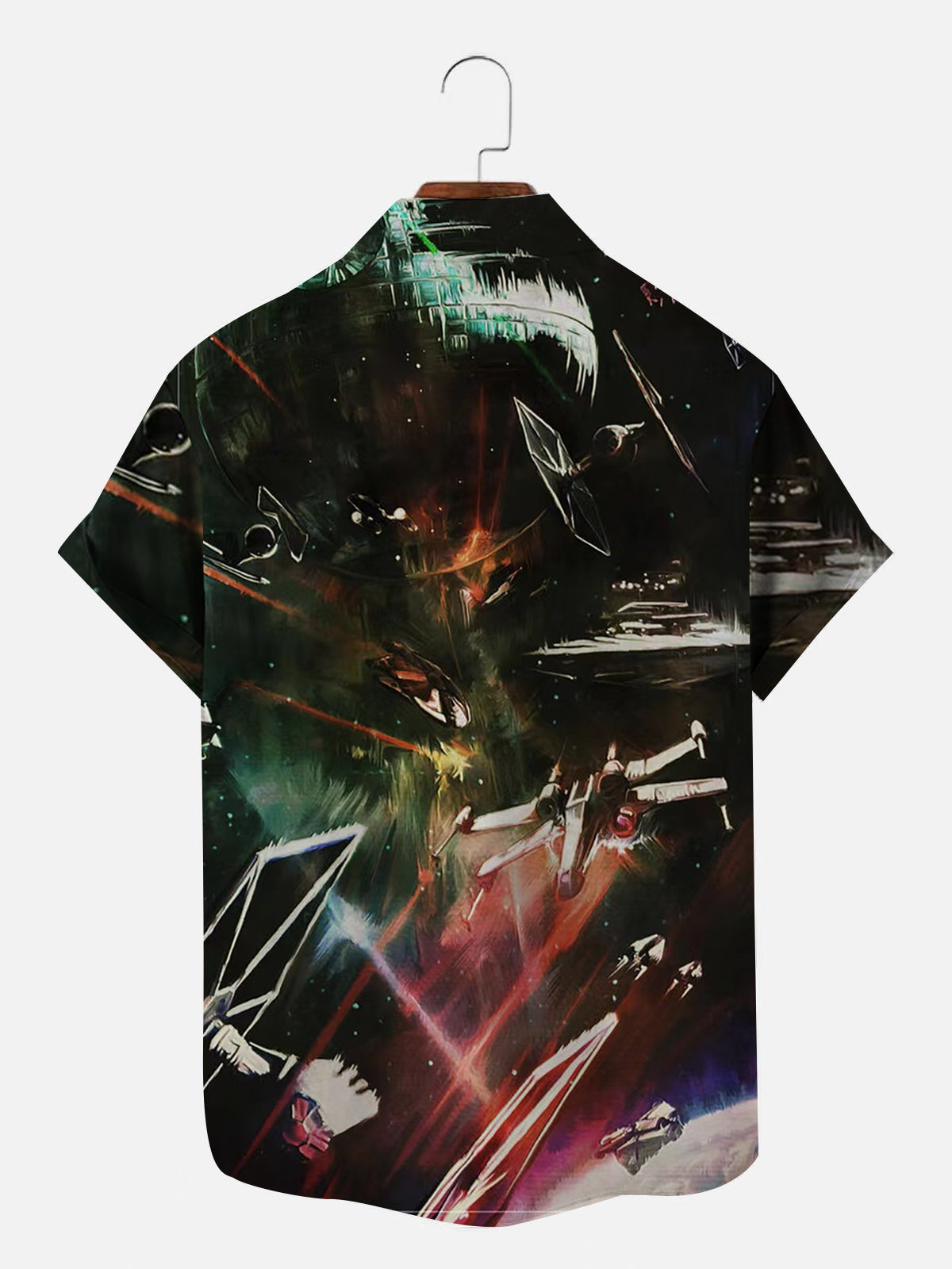 Classic Spaceship Wars Printing Short Sleeve Shirt