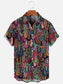 Men's Casual Abstract Print Hawaiian Short Sleeve Shirt