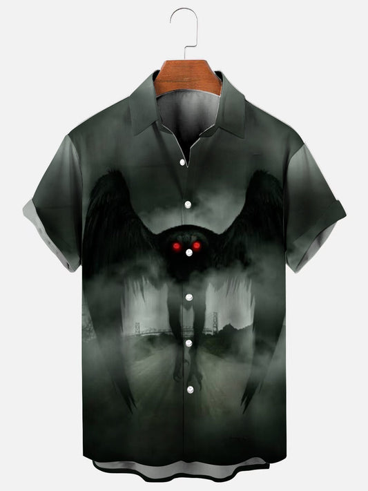 Men's Mothman Vintage Movie Poster Print Holiday Short Sleeve Shirt