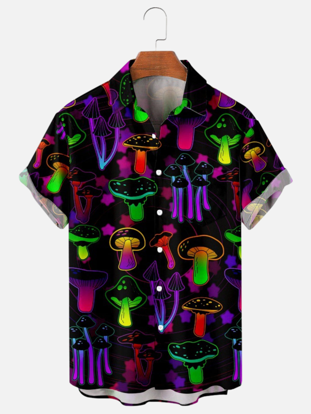 Magic Mushroom Fashion Casual Print Men's Short Sleeve Shirt – Hallyy