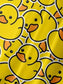 Men's Cartoon Yellow Duck Print Hawaiian Short Sleeve Shirt