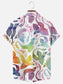 Men's Rainbow Dragon Print Hawaiian Short Sleeve Shirt