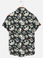 Men's Halloween Jack Skull Print Hawaiian Short Sleeve Shirt