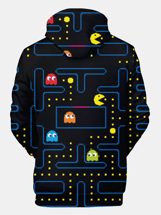 Men's Cartoon Game Print Long Sleeve Hoodie