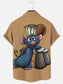 Men's Ratatouille Cartoon Print Hawaiian Short Sleeve Shirt