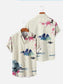 Men's Landscape Print Casual Vacation Short Sleeve Shirt