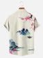 Men's Landscape Print Casual Vacation Short Sleeve Shirt