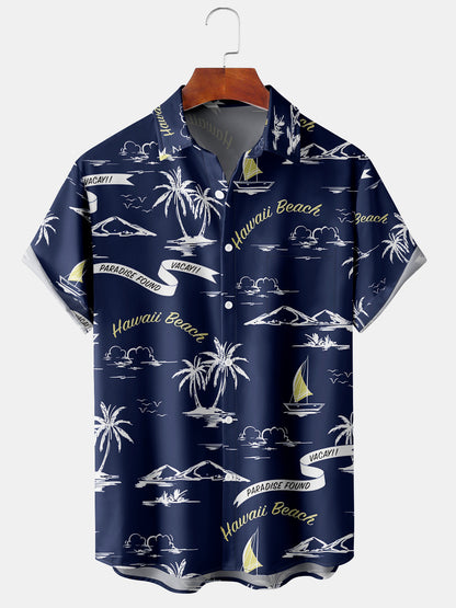 Men's Hawaiian Beach Casual Short Sleeve Shirt