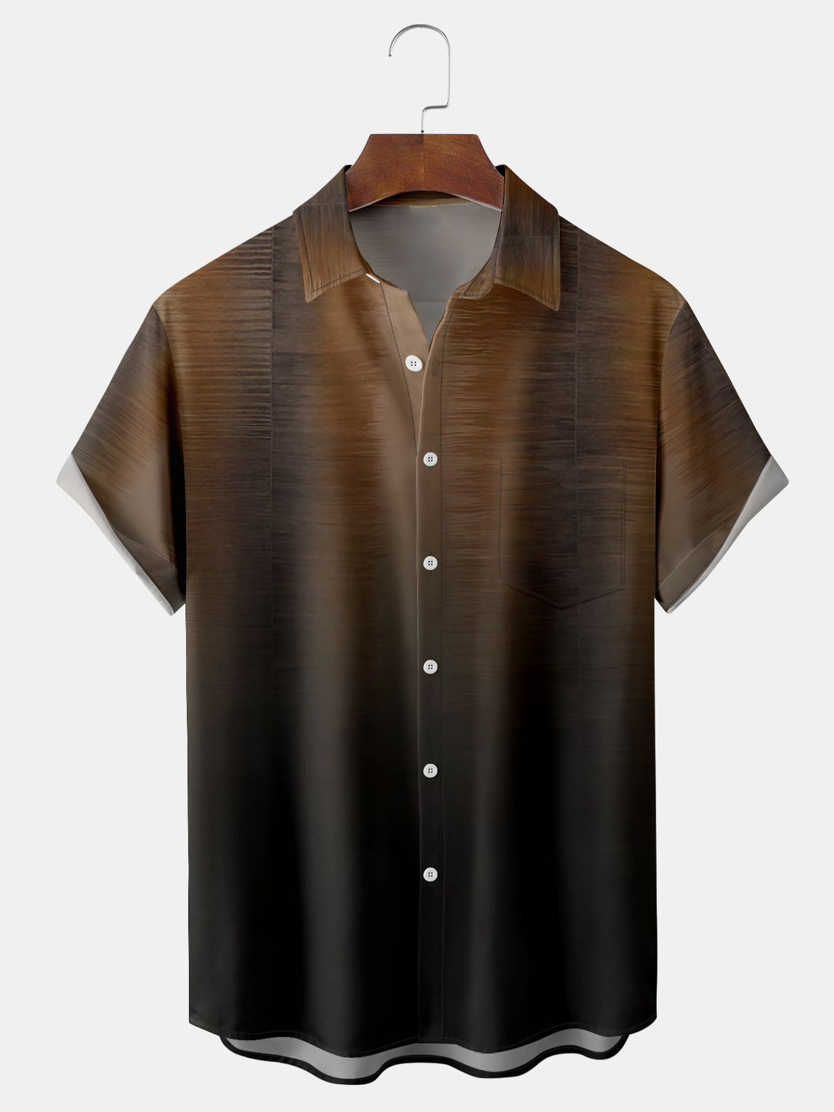 Men's Gradient Textured Hawaiian Short Sleeve Shirt