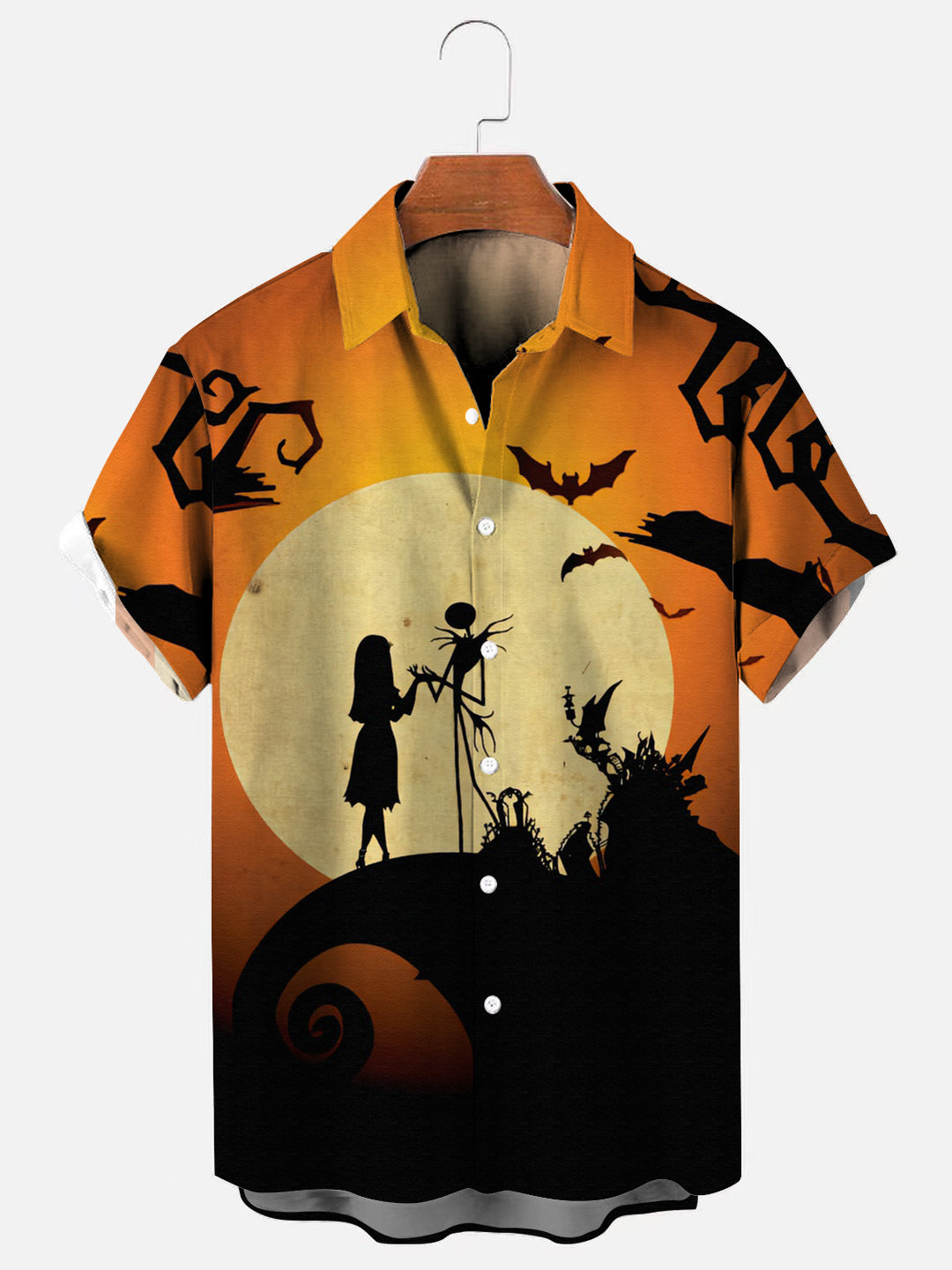 The Nightmare Before Christmas Men's Holiday Casual Short Sleeve Shirt