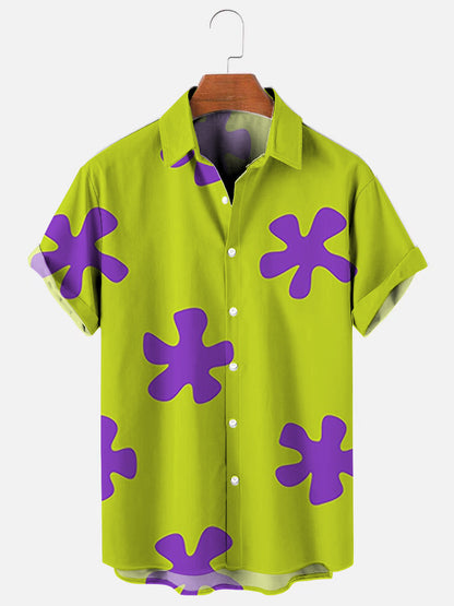 Men's Cartoon Print Hawaiian Short Sleeve Shirt