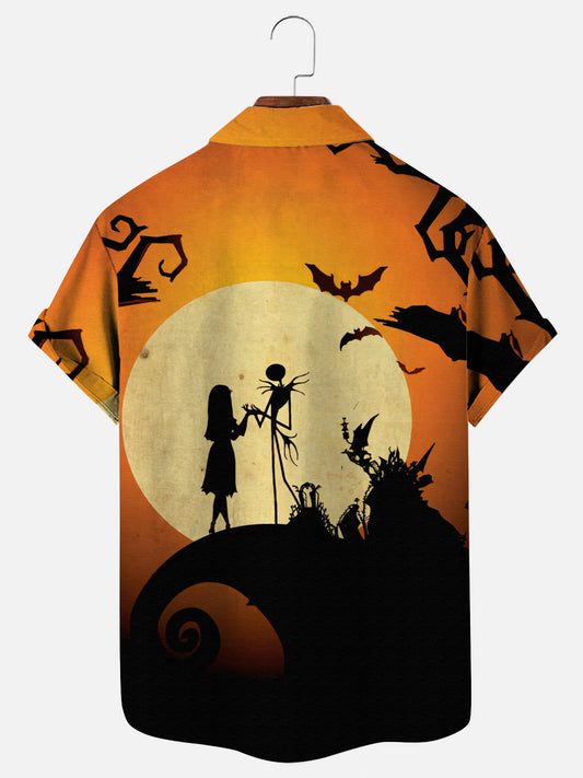 The Nightmare Before Christmas Men's Holiday Casual Short Sleeve Shirt