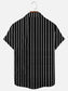 Men's Striped Gentleman's Halloween Costume Printed Holiday Short Sleeve Shirt