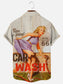 Route 66 Car Wash Girl Retro Print Casual Short Sleeve Shirt