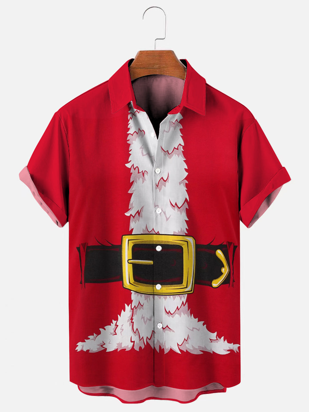 Santa Claus Costume Large Print Men's Short Sleeve Shirt