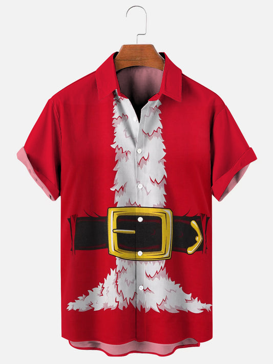 Santa Claus Costume Large Print Men's Short Sleeve Shirt