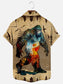 Men's Bigfoot Print Hawaiian Short Sleeve Shirt