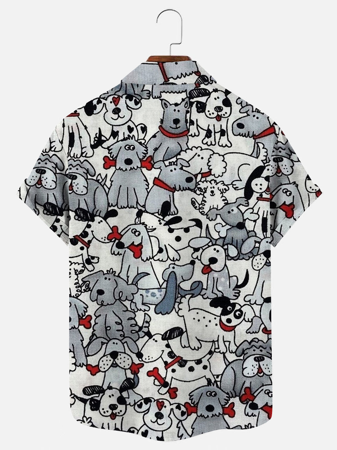 Men's Naughty Puppy Print Short Sleeve Shirt