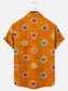 Colorful Sun Symbol Print Retro Short Sleeve Shirt