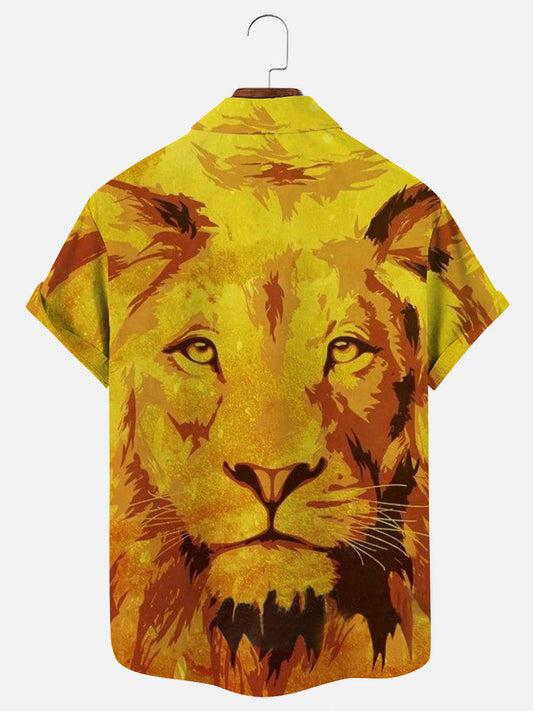 Men's Lion of Judah Print Short Sleeve Shirt