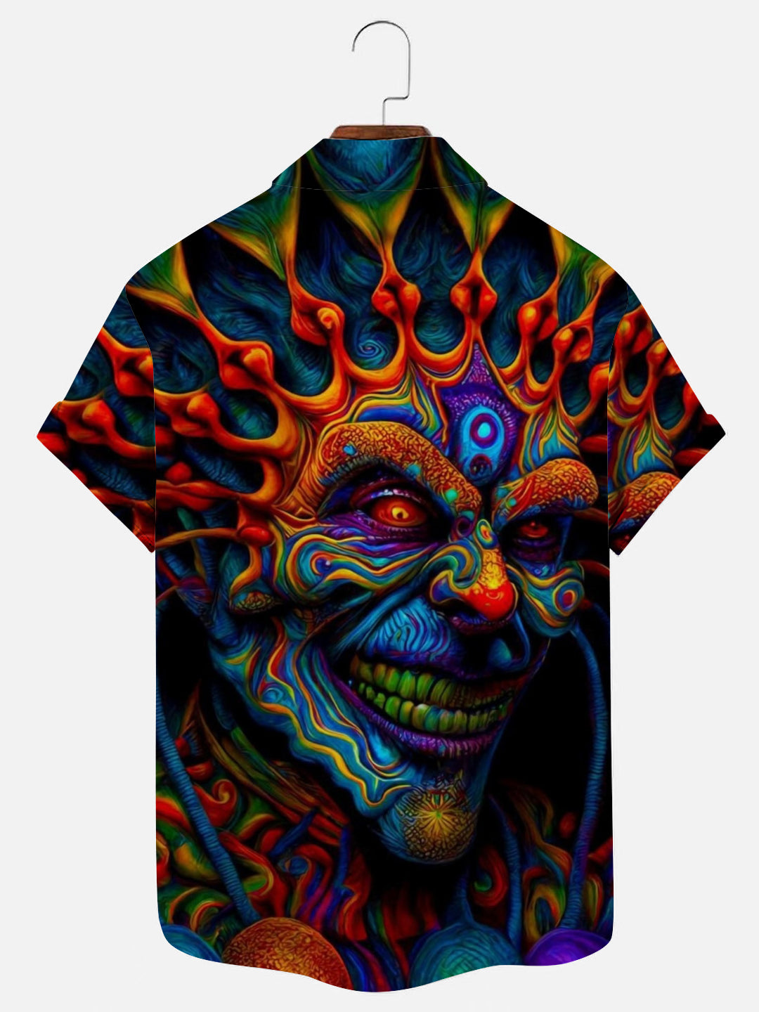 Surreal Psychedelic Art Print Casual Short Sleeve Shirt