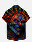 Surreal Psychedelic Art Print Casual Short Sleeve Shirt