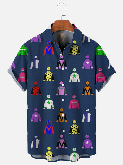 Men's Jockey Print Hawaiian Short Sleeve Shirt