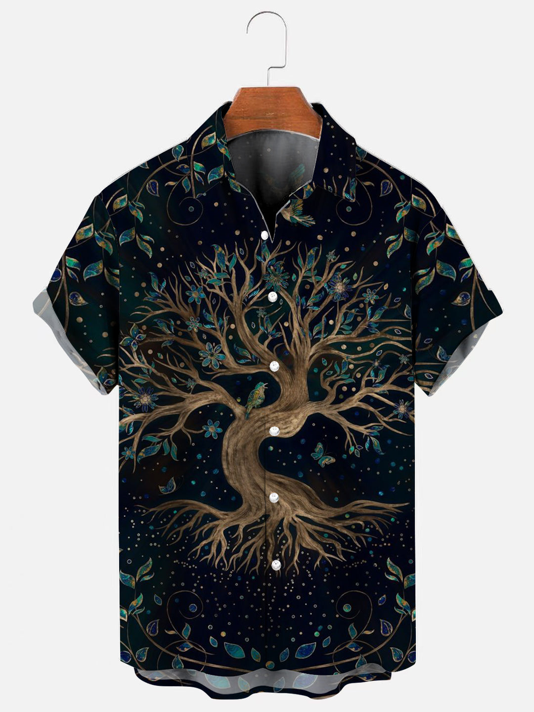 Men's Tree of Life Art Print Hawaiian Short Sleeve Shirt