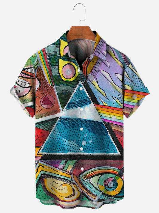 Picasso Prism Rock Music Hawaiian Short Sleeve Shirt