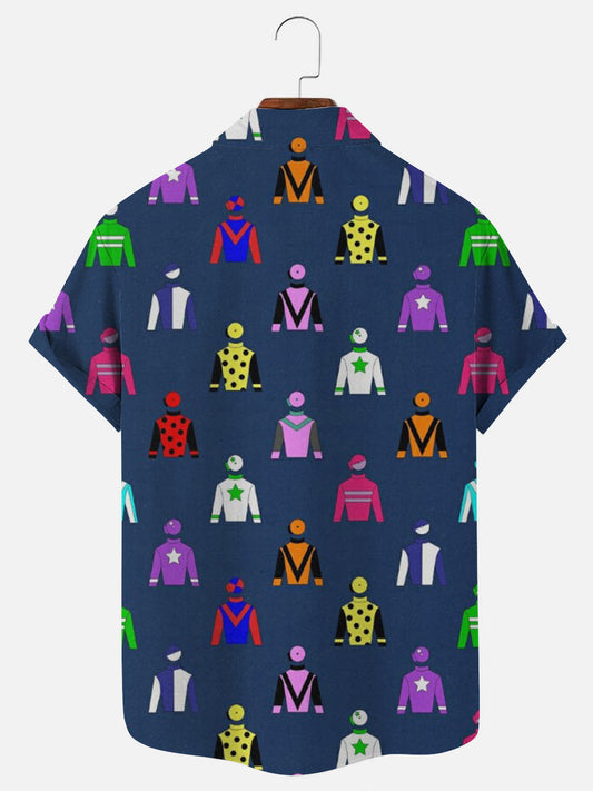 Men's Jockey Print Hawaiian Short Sleeve Shirt