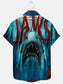 Men's Jaws Poster Print Hawaiian Short Sleeve Shirt