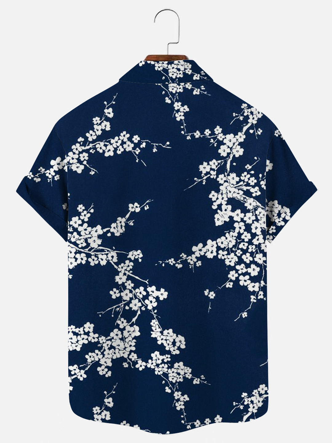 Men's Plum Blossom Art Print Hawaiian Breathable Short Sleeve Shirt