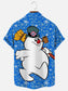 Men's Christmas Snowman Print Holiday Short Sleeve Shirt