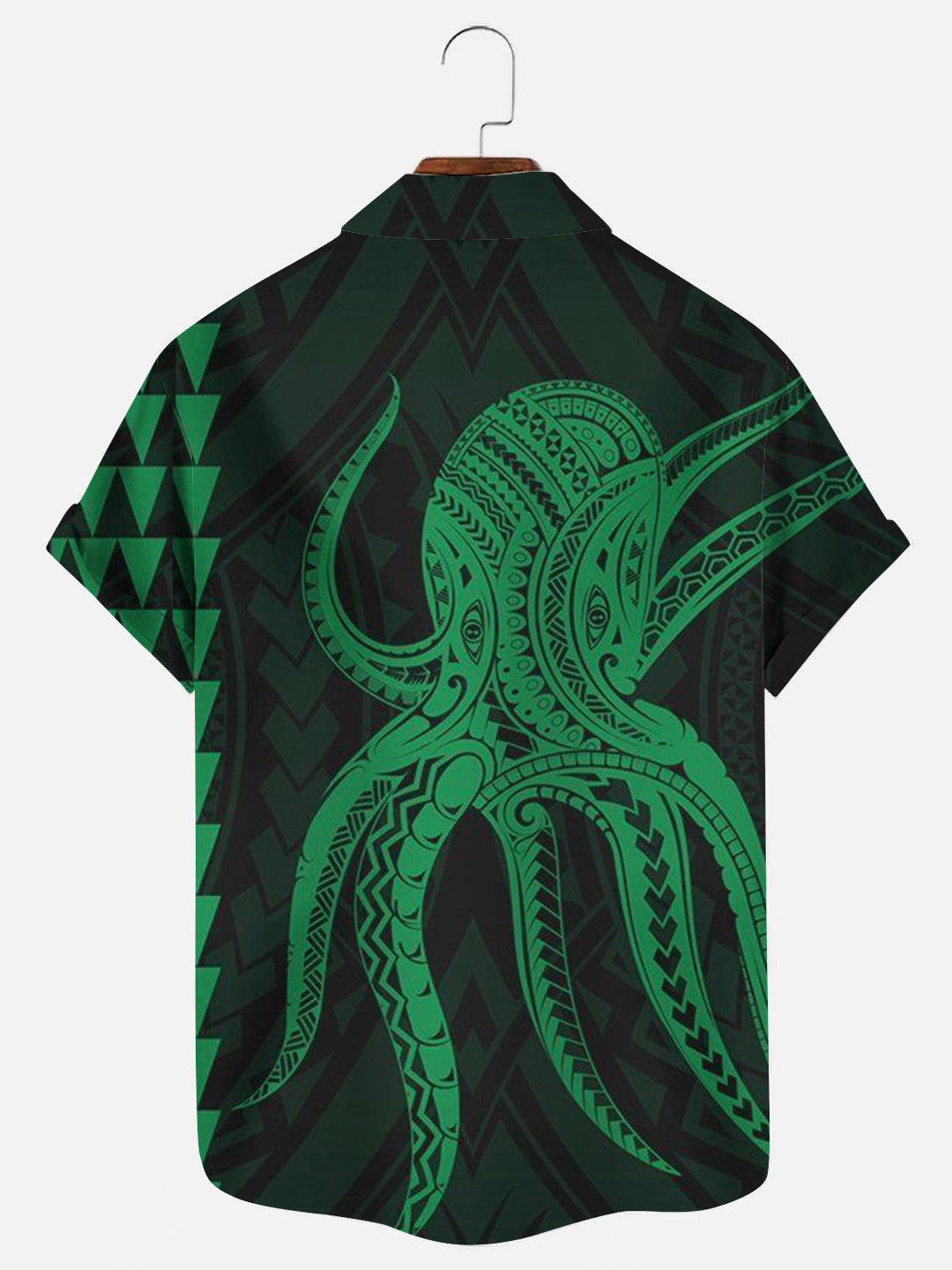 Men's Viking Octopus Print Hawaiian Short Sleeve Shirt