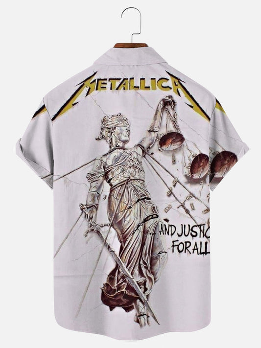 Justice for All Music Poster Print Men's Short Sleeve Shirt