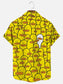 Men's Cartoon Duck Print Hawaiian Short Sleeve Shirt