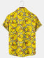 Men's Cartoon Yellow Duck Print Hawaiian Short Sleeve Shirt