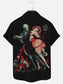 Men's Vintage Dance of Death Poster Print Hawaiian Short Sleeve Shirt