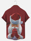 Men's Santa's Prayer Print Holiday Short Sleeve Shirt