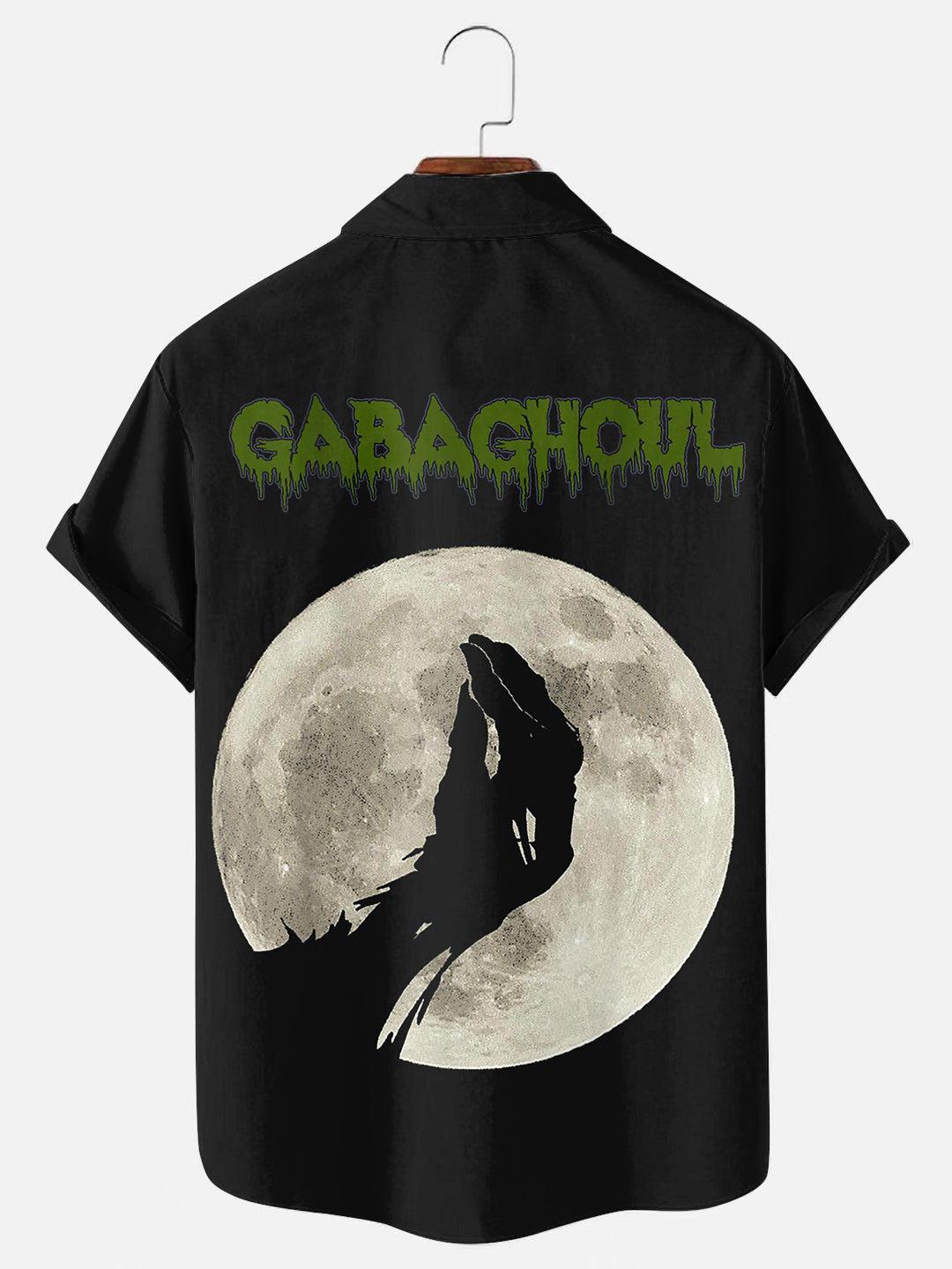 Men's Gabaghoul Fun Hand Moon Holiday Casual Short Sleeve Shirt