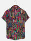 Men's Casual Abstract Print Hawaiian Short Sleeve Shirt