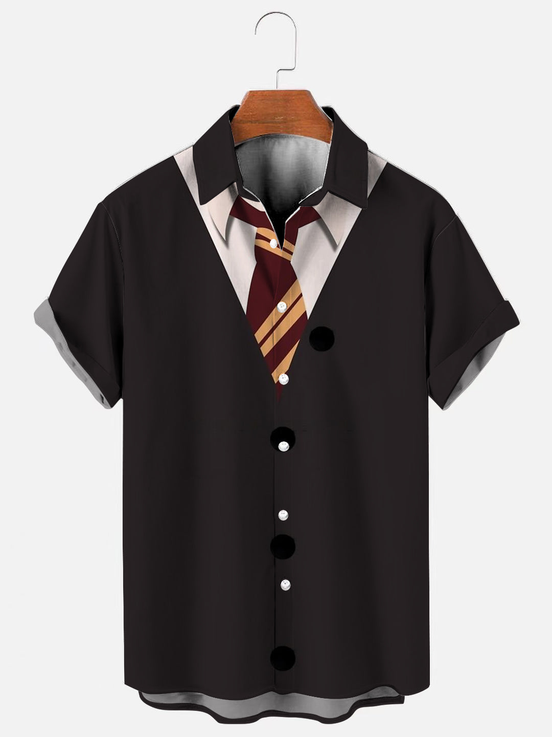 Men's Wizard Uniform Halloween Print Holiday Short Sleeve Shirt