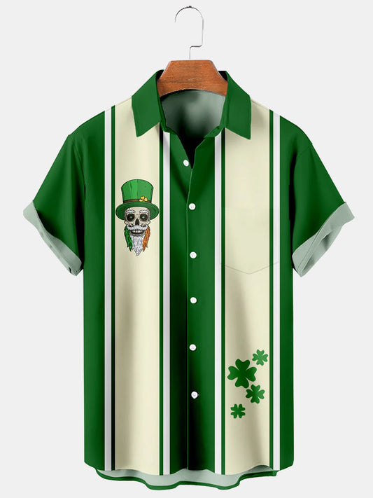 Men'S St. Patrick'S Day Shamrock Printed Shirt