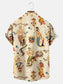 Men's Retro Mermaid Print Casual Breathable Short Sleeve Hawaiian Shirt