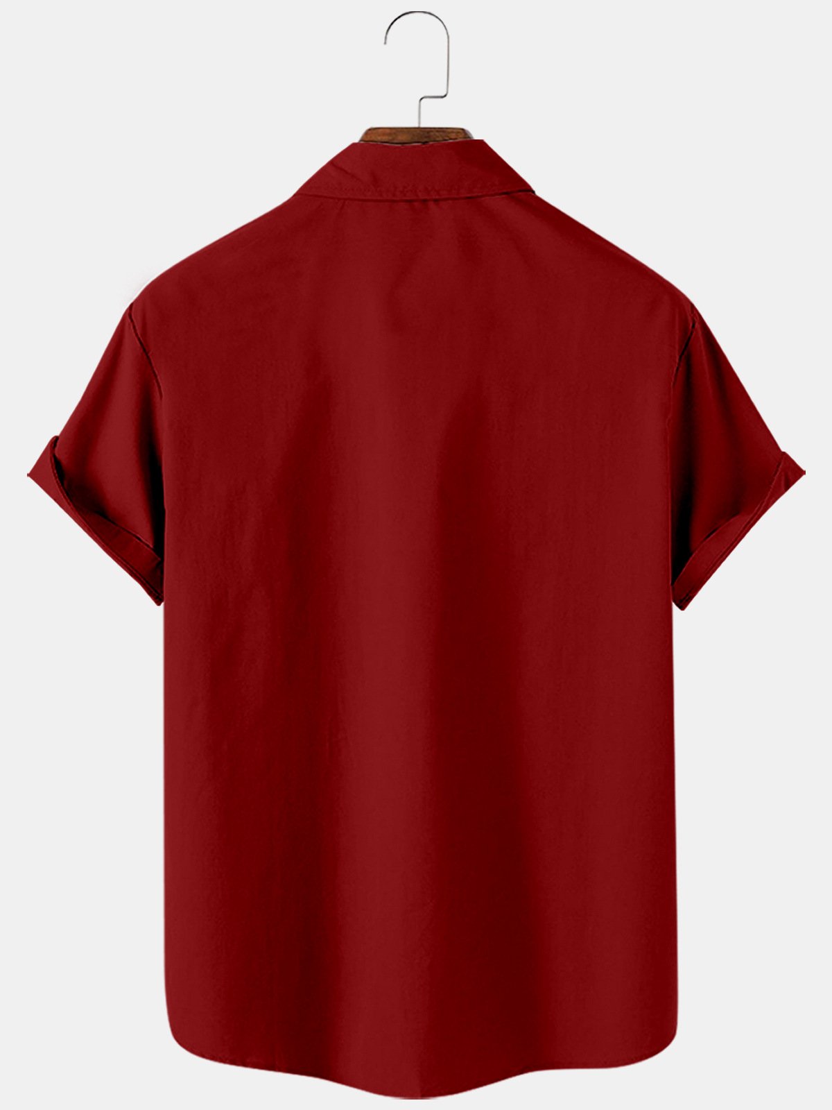 Men's Red Hand Holding Christmas Ball Pocket Shirt